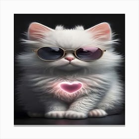 Cute Kitten In Sunglasses Canvas Print