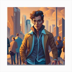 Futuristic Cityscape Canvas Print