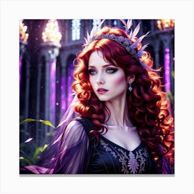 Beautiful Woman In A Castle Canvas Print