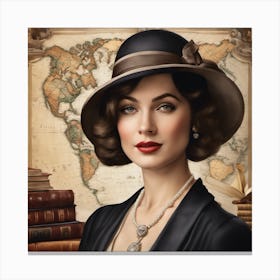 Lady In A Hat Canvas Print