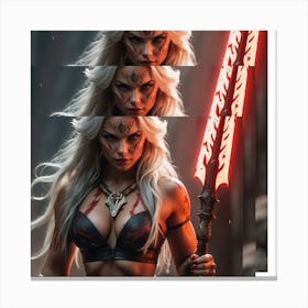 The powerful warrior in the darkness of the earth Canvas Print