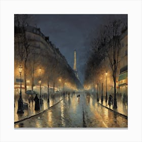 Boulevard Montmartre At Night, Camille Pissarro 5 Canvas Print