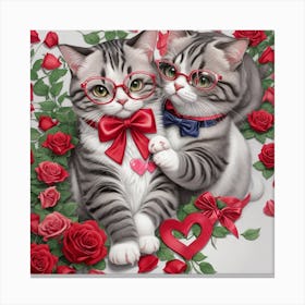 Cute cats Canvas Print