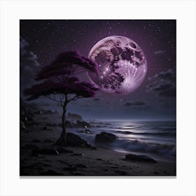 Purple moon Canvas Print