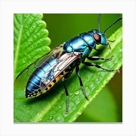 Blue Flies Canvas Print