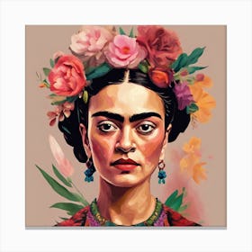 Frida Floral Art Print Canvas Print