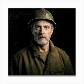 Firefly Weathered Portrait Of A Miner In The Shadows 6467 (2) Canvas Print