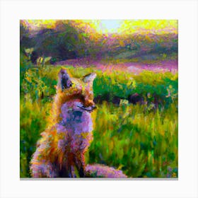 Fox In The Grass Canvas Print