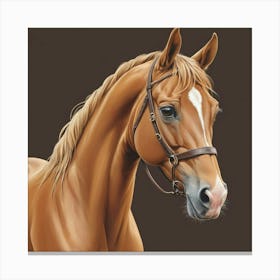 Illustration Of Light Brown Horse Art Print Canvas Print