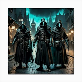 Three Knights In Armour Canvas Print