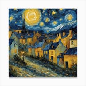 The Starry Night, Vincent Van Gogh Art Print 9 Canvas Print