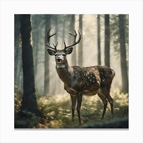 Deer In The Forest 66 Canvas Print