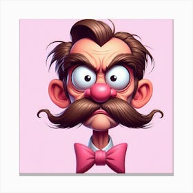 Cartoon Character With Mustache Canvas Print