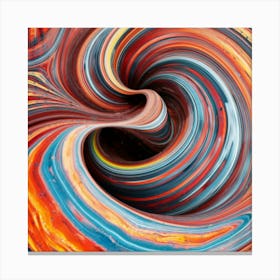 Close-up of colorful wave of tangled paint abstract art 14 Canvas Print