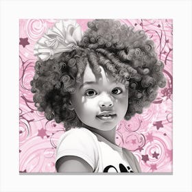 Little Girl With Afro Canvas Print