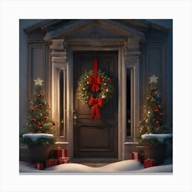 Christmas Door 170 Canvas Print