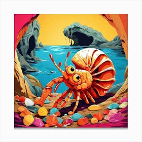 Snail In A Cave Canvas Print