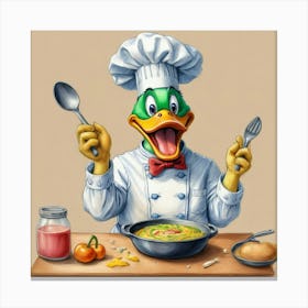 Chef Duck 18 Canvas Print