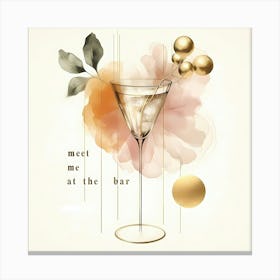 Cocktail Glas With Text Creative Illustration Canvas Print