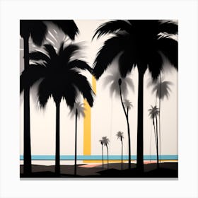  Modern Art Gallery With A Black Palm Trees Art Print Canvas Print