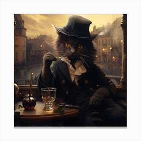 Cat In A Hat Canvas Print