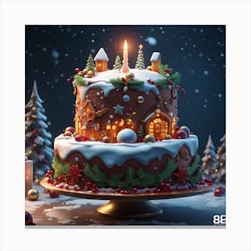 Christmas Cake Canvas Print