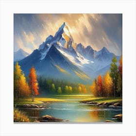 Mountain Landscape Painting 4 Canvas Print