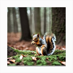Squirrel In The Forest 98 Canvas Print