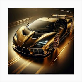 Golden Lamborghini 28 Canvas Print