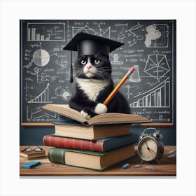 Graduation Cat 2 Canvas Print