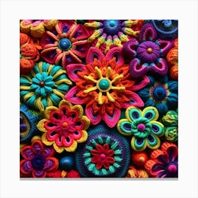Crochet Flowers Canvas Print
