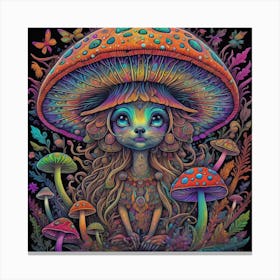 Psychedelic Mushroom Girl 2 Canvas Print