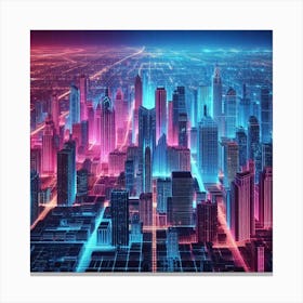 Futuristic Cityscape 37 Canvas Print