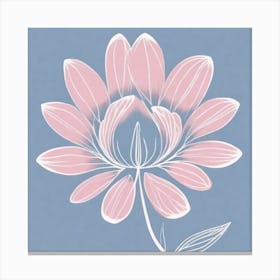 A White And Pink Flower In Minimalist Style Square Composition 193 Canvas Print