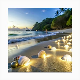 Seashells On The Beach Canvas Print