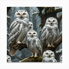 Snowy Owls 1 Canvas Print