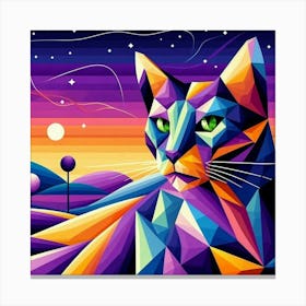 Buttercup Low Poly Cat Canvas Print