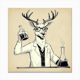 Deer Chemist 1 Canvas Print