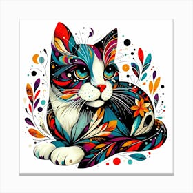 Feline Cat Creative Artwork Illustration 6 Canvas Print