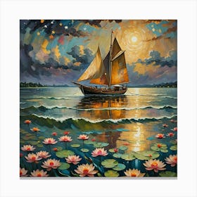 Sailboat On The Water Canvas Print