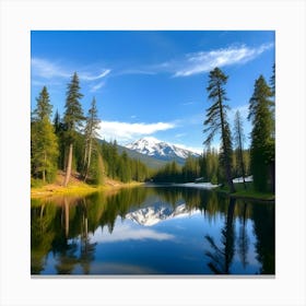 Mountain with trees Canvas Print