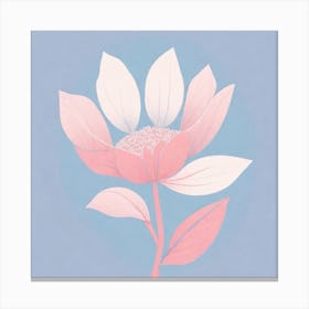 A White And Pink Flower In Minimalist Style Square Composition 691 Canvas Print