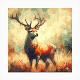 Oil Texture Abstract Deer 3 Copy Canvas Print