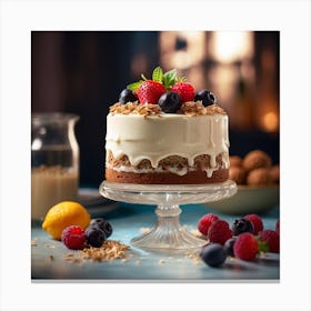 Cake With Berries Canvas Print