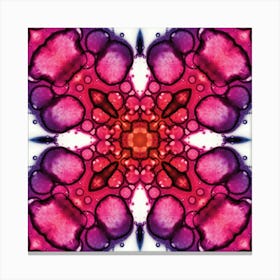 Watercolor Abstraction Pink And Blue Flower Canvas Print