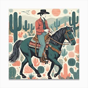 Bohemian Art western cow boy Canvas Print