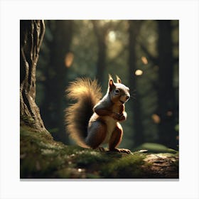 Squirrel In The Forest 309 Canvas Print