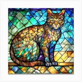 Stained Glass Cat Canvas Print