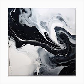 Black And White Abstract Painting Canvas Print