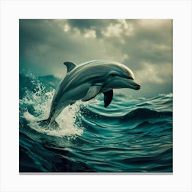 Dolphin In The Ocean 1 Canvas Print